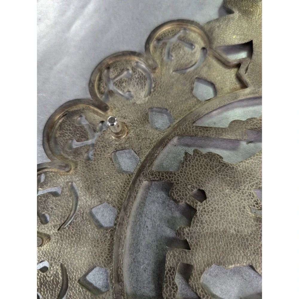 Godinger silver Christmas trivet wreath style horse carriage sleigh stars bells‎